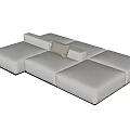 Light Beige Modular Sectional Sofa With Comfortable Cushion And Spacious Seats 3d model