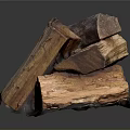 Stacked Natural Wooden Logs with Rustic Texture and Warm Brown Wood Tones