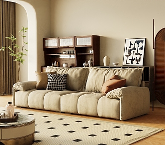 Modern retro double sofa 3d model