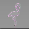 Pink Flamingo Neon Sign Decoration With Modern Design And Reflective Surface