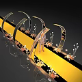 Elegant Event Entrance with Yellow Carpet Arched Decorations Lighting and Flowers
