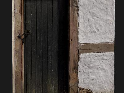 old wooden door black dirty wooden door 3d model