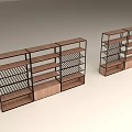Modern Display Shelves With Wooden Shelves Metal Frame And Multiple Tiers