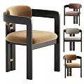 Modern Leisure Chair With Upholstered Seat Dark Wooden Frame And Multiple Colors