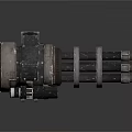 Mechanical Multi Barrel Rotary Weapon Featuring Metal Components And Tactical Design