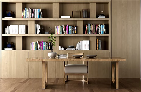 New Chinese Style Desk and Chair 3d model