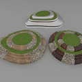 Creative Tree Pit Design With Green Turf And Diverse Decorative Material Borders 3d model