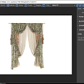 Elegant Classic Green Beige Floral Pattern Curtains With Sheer Panels And Tassel Ties