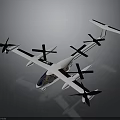 Futuristic Space Exploration Aircraft With Multiple Propellers And Modern Aerodynamic Design