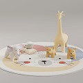 Modern children's toys animal doll children's carpet 3d model