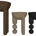 Modern Plant Stands With Round Tops Spherical Accents And Cylindrical Legs In Black Light Brown