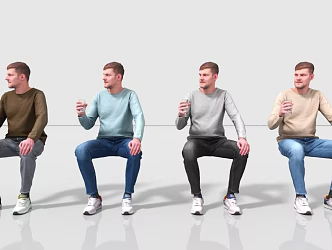 Leisure people lying people sitting people sitting 3d model