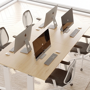 Modern office desk and chair combination 3d model