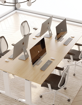 Modern office desk and chair combination 3d model