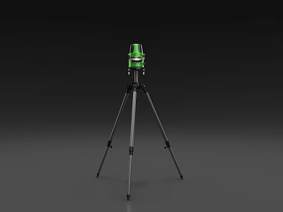 Green Industrial Measuring Equipment With Tripod Stand For Construction Applications 3d model