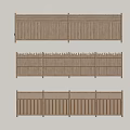 Wooden Railings With Various Designs And Multiple Panels On White Wall
