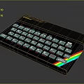 Sleek Modern Computer Keyboard With Colorful Rainbow Light Strip And Backlit Keys 3d model