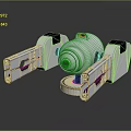 Futuristic Weapon With Silver Body And Blue Glowing Dual Mechanical Arms