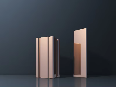 Modern Copper Refrigerator Freezer With Sleek Surface In Dark Background 3d model