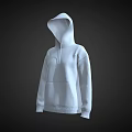 White Oversized Hoodie With Drawstring Hood And Front Pocket Design