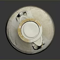 Hand Carved Ceramic Vase Sculpture With Two Handles And Cracked Surface