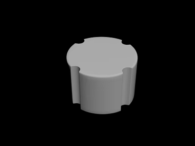 White Round Sofa Stool With Minimalist Design And Grooves For Living Room 3d model