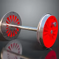 Red Wheel Fitness Equipment With Metal Shaft Silver Frame And Radial Design