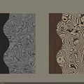 Modern Wall Decorations With Black Gray Brown White Wave Abstract Textured Design