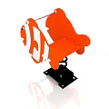 Cute Orange and White Clownfish Shaped Building Blocks with Spring Base 3d model