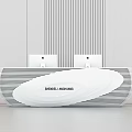 Stylish Modern Striped Reception Desk For SHENGLI MACHINERY Office With Computer Monitors