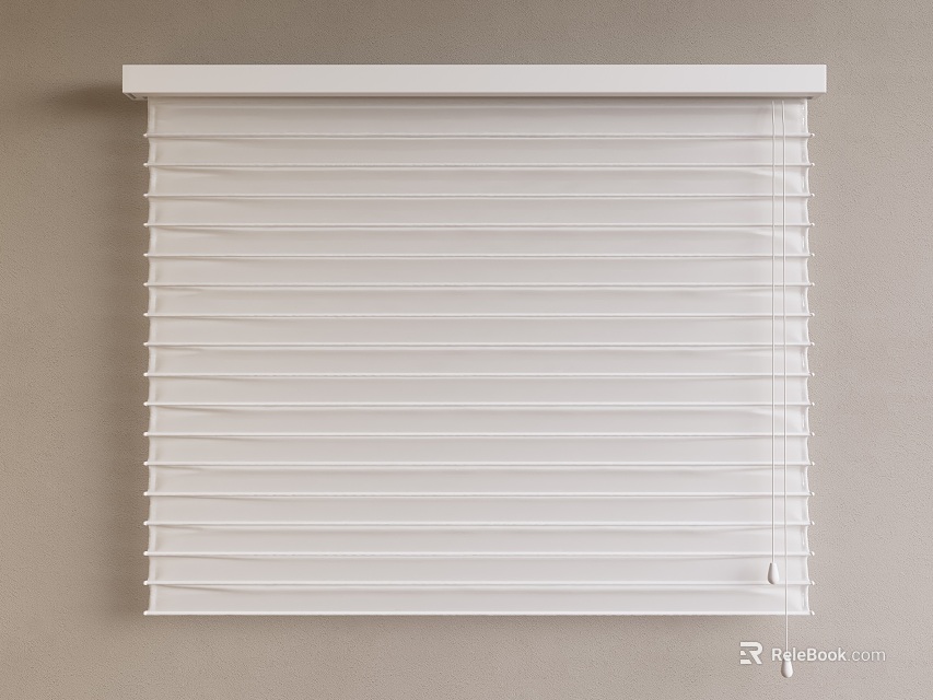 White Light Filtering Venetian Blinds Wall Mounted Adjustable Window Treatment For Home Interior 3d model 