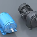 Industrial Electric Motors In Blue And Black Color Variants With Mounting Bases