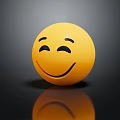 Yellow Smiley Face Decorative Ornament Set With Shiny Surface For Home Decoration