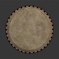 Traditional Red Djembe Drum With White Drumhead And Carved Wooden Body