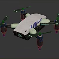 Police Surveillance Drone With White Body And Four Propellers Security Equipment 3d model