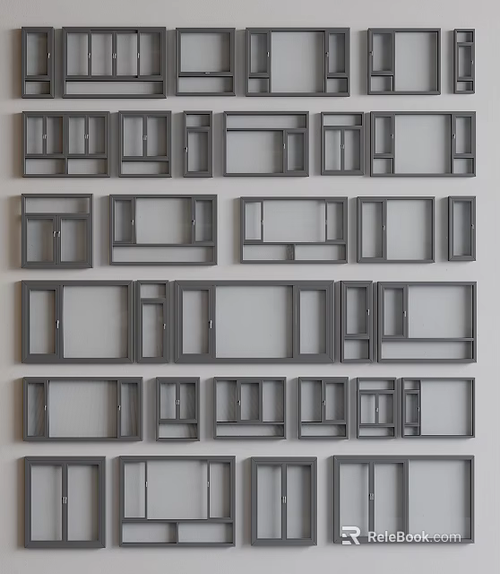Various Casement Windows Designs With Modern Frames For Home Decoration 3d model 
