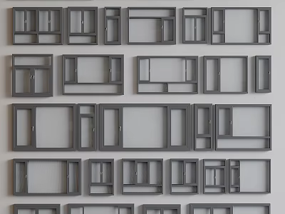 Various Casement Windows Designs With Modern Frames For Home Decoration 3d model