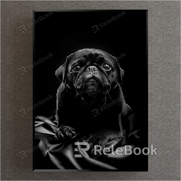 Modern Animal Painting Simple Black and White Study Animal Dog Decorative Painting model