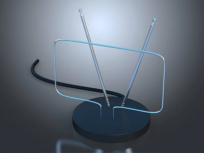Commercial Equipment Featuring Metal Stands Circular Black Base Frame Structure And Connected Cable 3d model