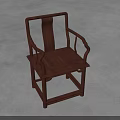 Traditional Wooden Leisure Chair With Solid Wood Armrest And Polished Brown Finish
