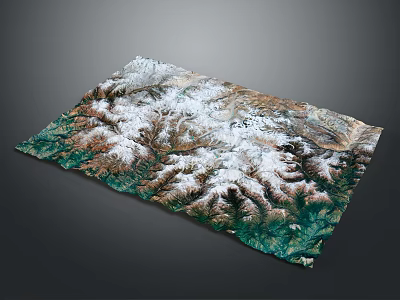 Scenic Mountain Landscape With Snow Covered Peaks And Green Valleys 3d model