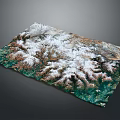 Scenic Mountain Landscape With Snow Covered Peaks And Green Valleys