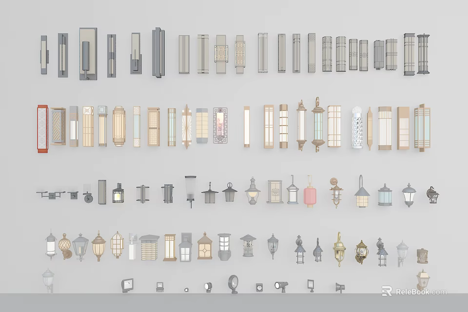 Various Wall Lamps With Different Designs And Decorative Styles For Home Decor 3d model 