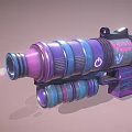 Bubble Blaster Weapon With Purple And Blue Barrel And Grip Design 3d model