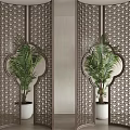 New Chinese-style screen arc partition 3d model