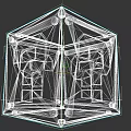 3D Yellow Cube Building Block With Silver Question Marks Design