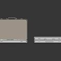 Silver Metallic Suitcase Open Filled With Dollar Bills And Closed Briefcase On Dark Surface 3d model