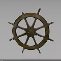 Vintage Wooden Ship Wheel A Classic Steering Component For Traditional Watercraft