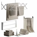 Essential Laundry Daily Use Items Including Towels Bath Towels And Towel Racks