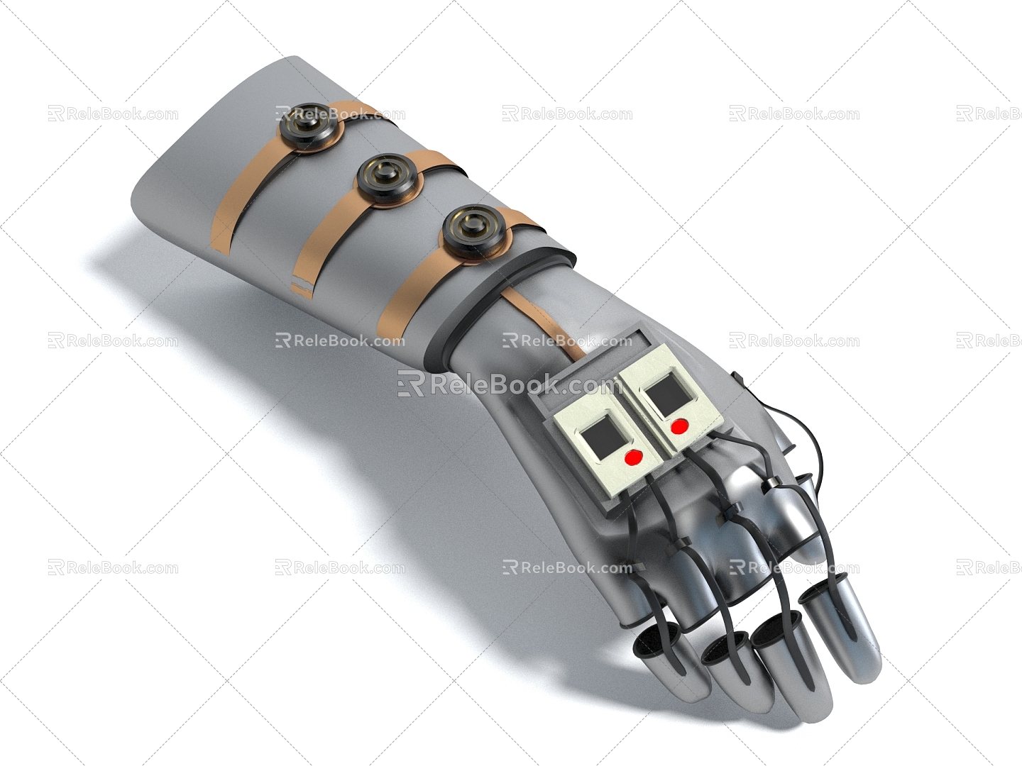 Arm manipulator prosthetic science fiction material robot arm metal hand 3d model